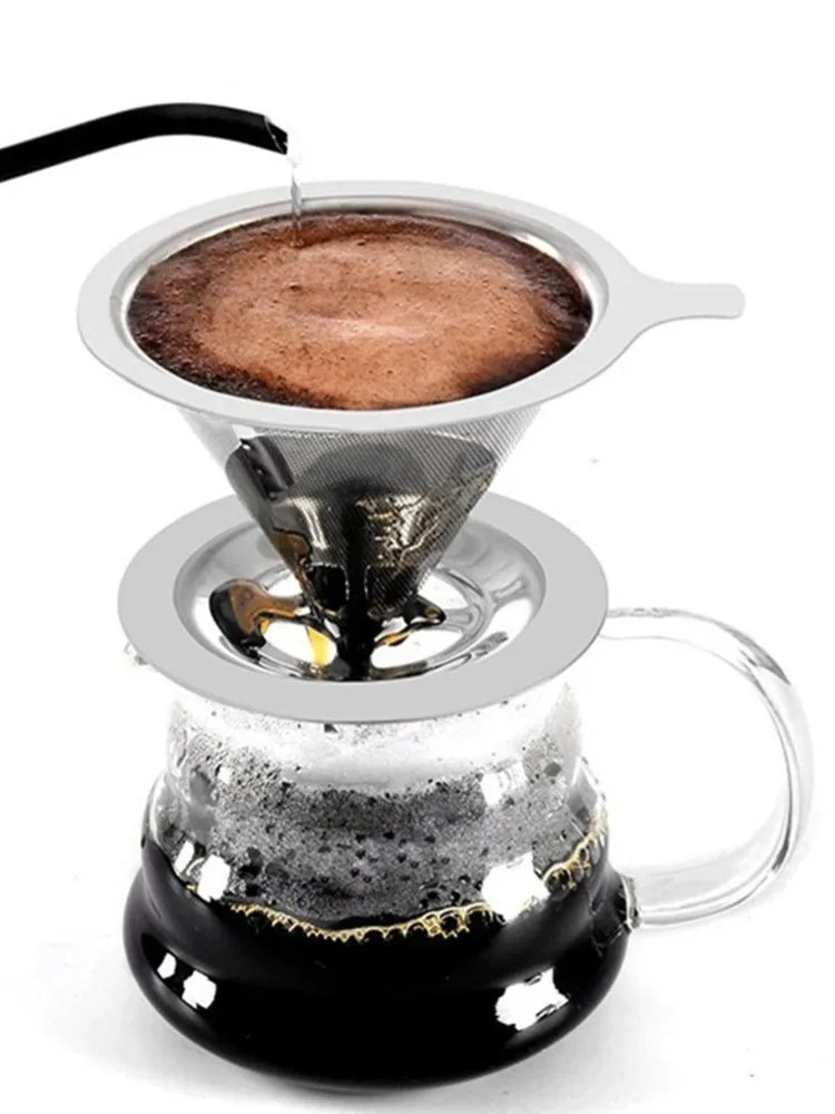 Reusable Stainless Steel Coffee Filter | Double Layer Tea Strainer Coffee Making Tool