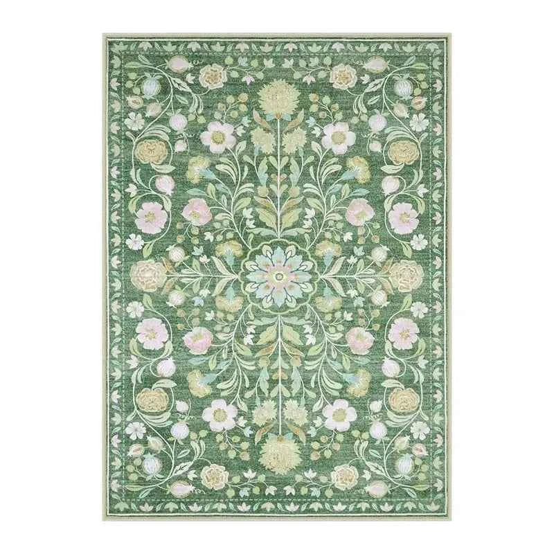 Living Room Carpet Non-slip Soft Machine Washable Floor Mat Bohemian Pink Floral Rug Bedroom Home Decoration Mats Washable Rugs
