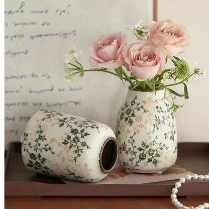Ice Crackle Ceramic Vase Handmade Vase Bohemian Art Home Decoration Suitable Fresh/Dry Flower Display For Living Rooms Offices