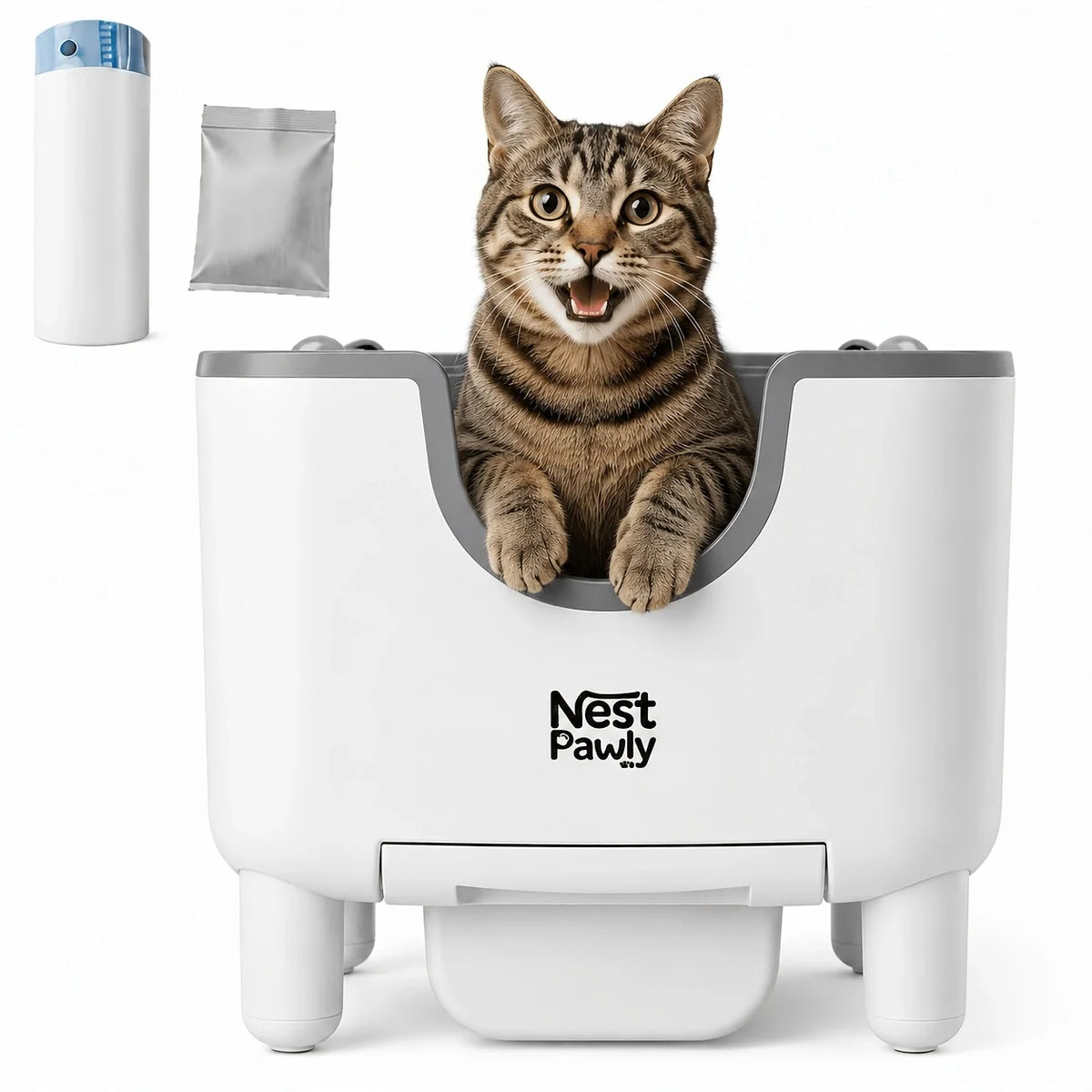 Self-Cleaning Automatic Cat Litter Box, Open Top