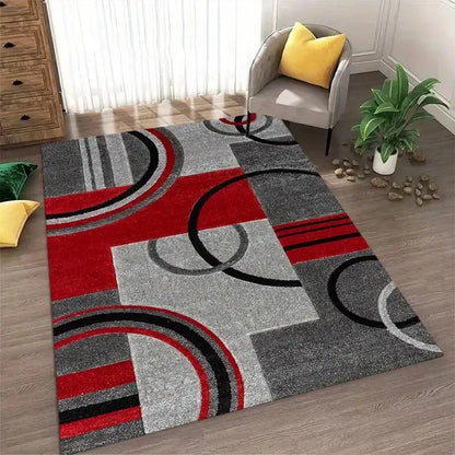 Nordic Abstract Geometric Area Rug – Non-Slip Washable Modern Floor Mat for Living Room & Bedroom