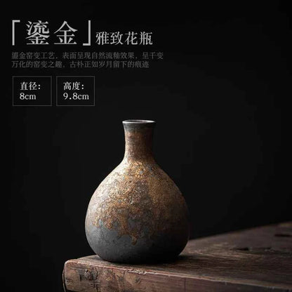 Creative Ceramic Dry Flower Vase, Flower Arrangement, Living Room, Coarse Pottery, Table Decoration, Vases for Flowers
