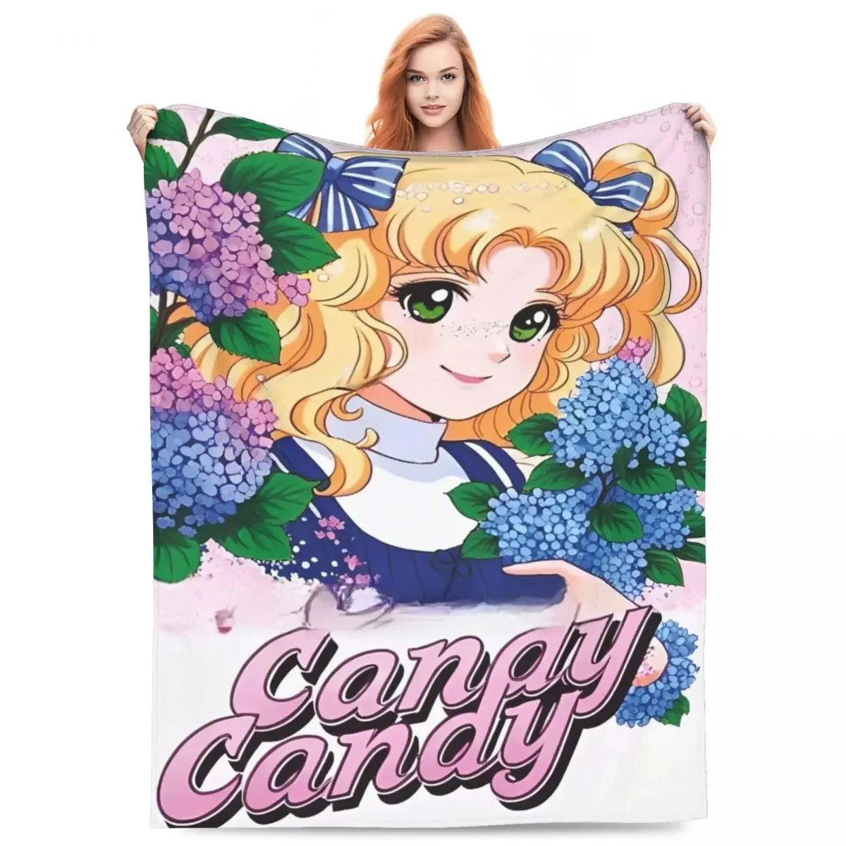 Candy Candy Manga Fleece Blankets Drama Adventure Custom Throw Blankets for Sofa Bedding Lounge