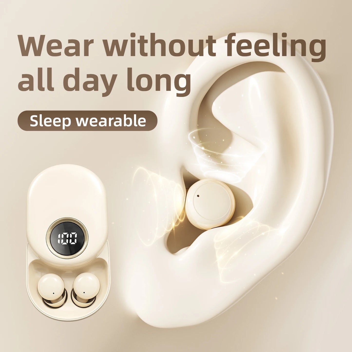SK55 Sleep Earbuds – Bluetooth 6.0, Noise Cancelling, Zero Ear Pressure, Invisible Flat Design