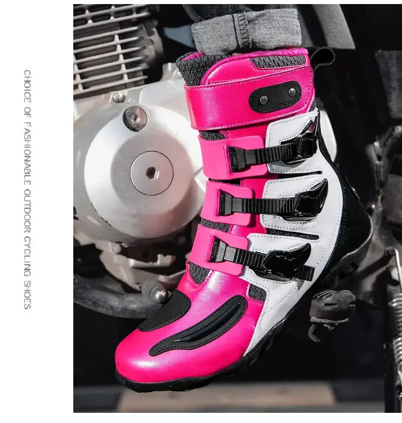 New Waterproof Men's Dirt Bike Shoes Men's Motorcycle Boots New Comfortable Leather Protective Boots Anti-slip Wear-resistant