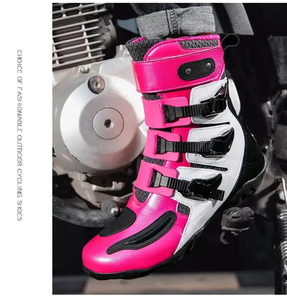 New Waterproof Men's Dirt Bike Shoes Men's Motorcycle Boots New Comfortable Leather Protective Boots Anti-slip Wear-resistant