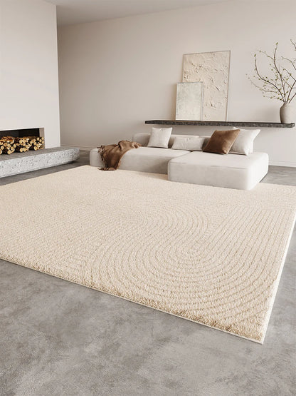 Fluffy Soft Cloakroom Rug Cream Style Living Room Decoration Line Carpet Large Area Rugs for Bedroom Home Thick Plush Floor Mat