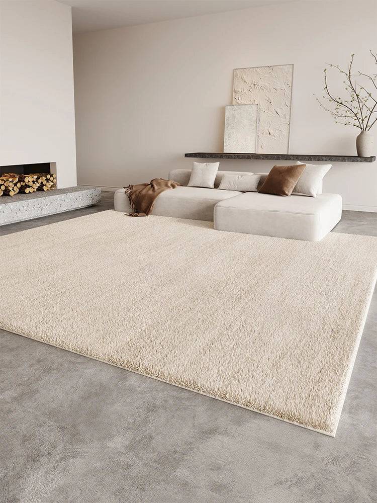 Fluffy Soft Cloakroom Rug Cream Style Living Room Decoration Line Carpet Large Area Rugs for Bedroom Home Thick Plush Floor Mat