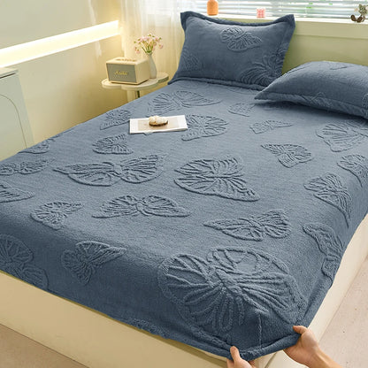 Flannel Fitted Sheet, Soft Thick Bedding, All Seasons