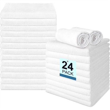 24 Pack Hand Towels Set - Absorbent Microfiber Towels for Bathroom, Gym