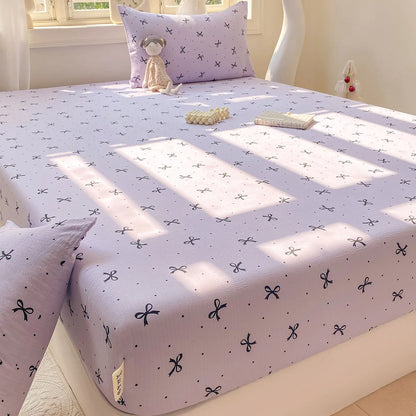 Green Floral Fitted Bed Sheet | Single, Queen, King