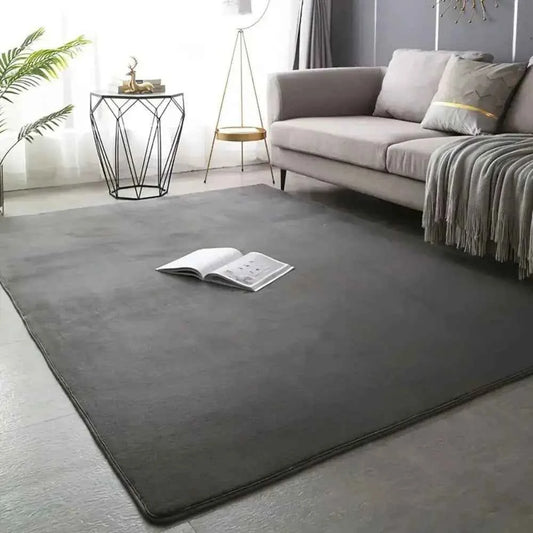 VIKAMA Modern Minimalist Coral Fleece Carpet Solid Color Living Room Coffee Table Pad Bedroom Bedside Rug Home Decoration