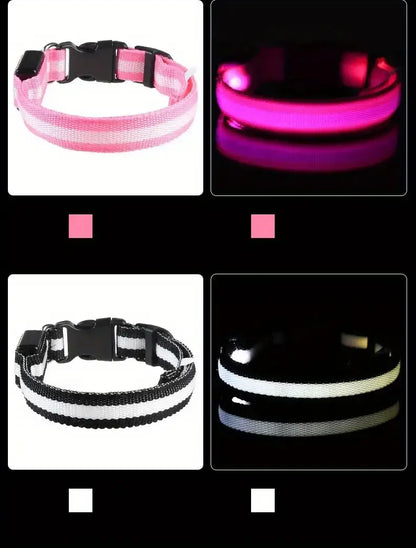 LED Flashing Glow-in-the-Dark Nylon Dog Leash