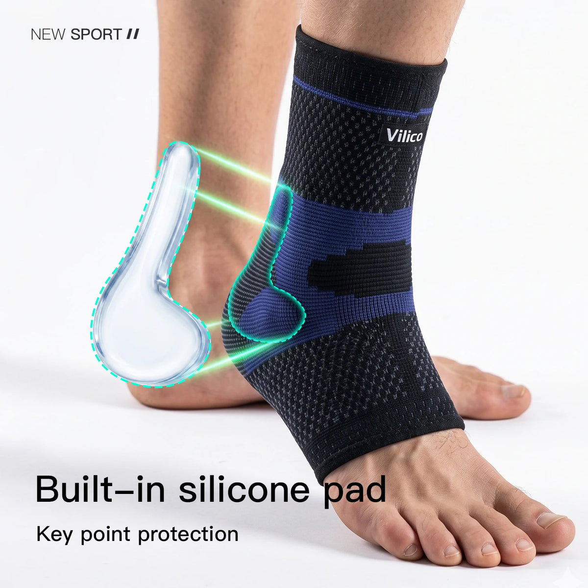 Lightweight High Elastic Fitted Ankle Brace, Shock Absorption Pressure Relief for Daily Sports, Anti-Sprain Ankle Protection Sle