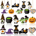 30 Pcs Halloween Hanging Ornaments Wooden Tree Decoration