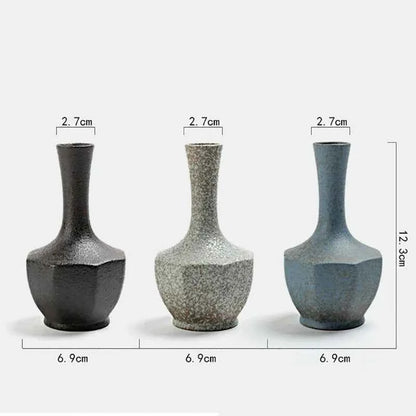 Japanese Zen Vintage Ceramic Vase Dried Flower Arrangement Flower Craft Ornament Table Top Irregular Threaded Vase Ornament Gift