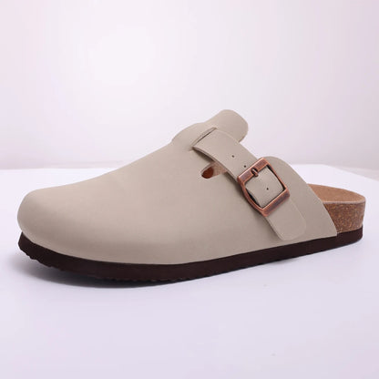 Men’s Suede Clogs — Soft Leather Cork Sandals with Arch Support