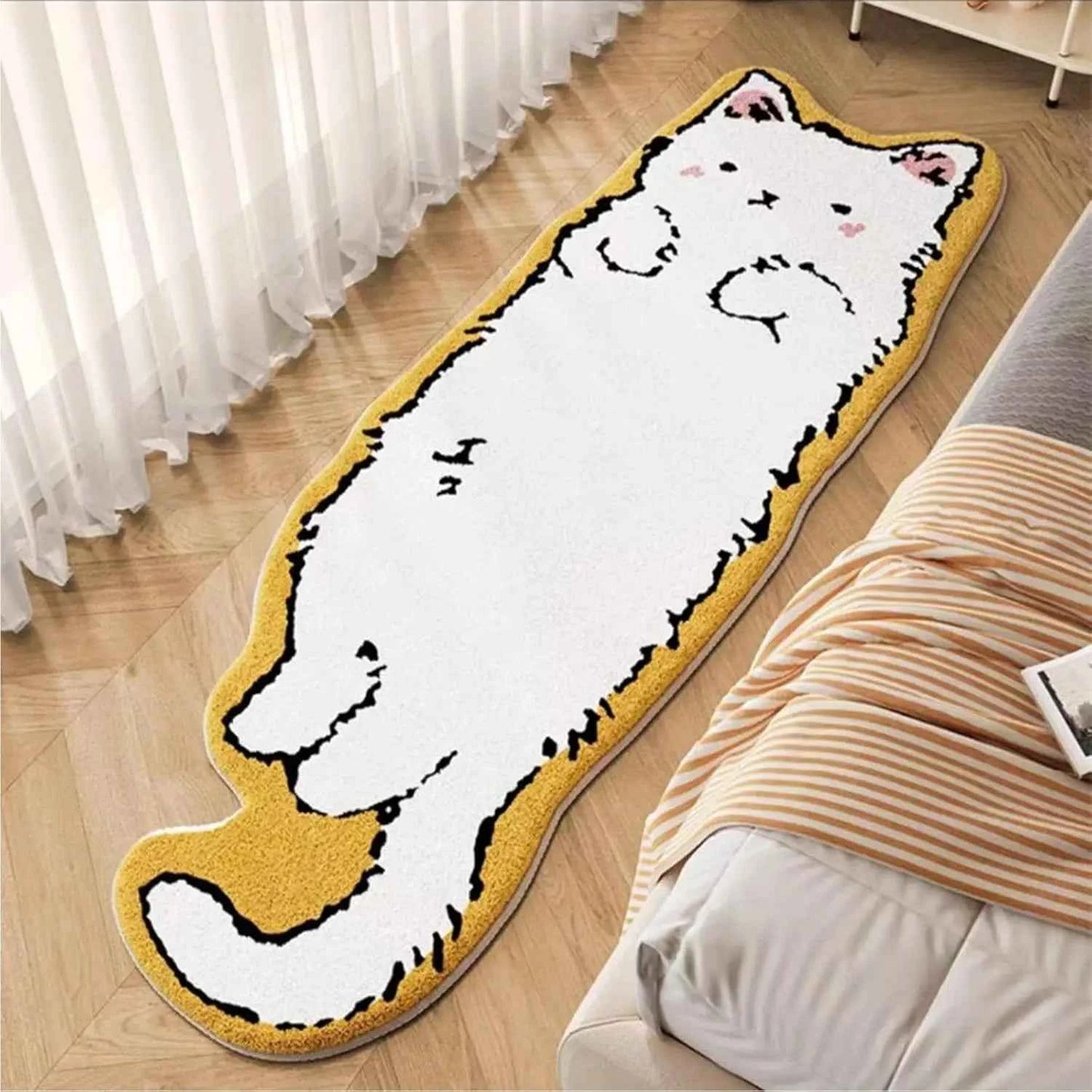 VIKAMA Cartoon Cat Patterned Carpet Home Decor. Provides Warmth For The Living Room And Bedroom Bedside. Non-Slip And Dirt-Proof