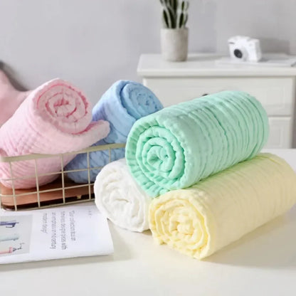 Pure Cotton Bubble 6 Layers Baby Bath Towel Kids Swaddle Wrap Bedding Muslin