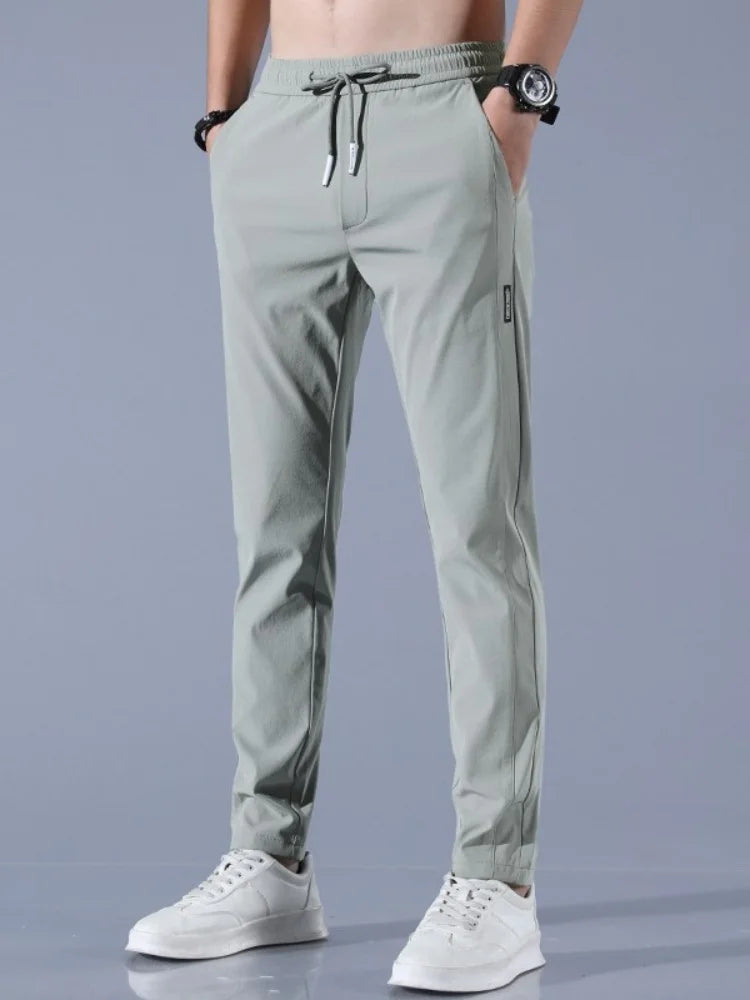 Men's Business Casual Straight Leg Sweatpants — Elastic Breathable Outdoor Pants
