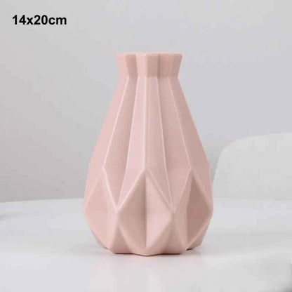 Plastic Flower Modern Vase Decoration Home Nordic Style Vase Imitation Ceramic Flower Pot Decoration Vases for Flowers