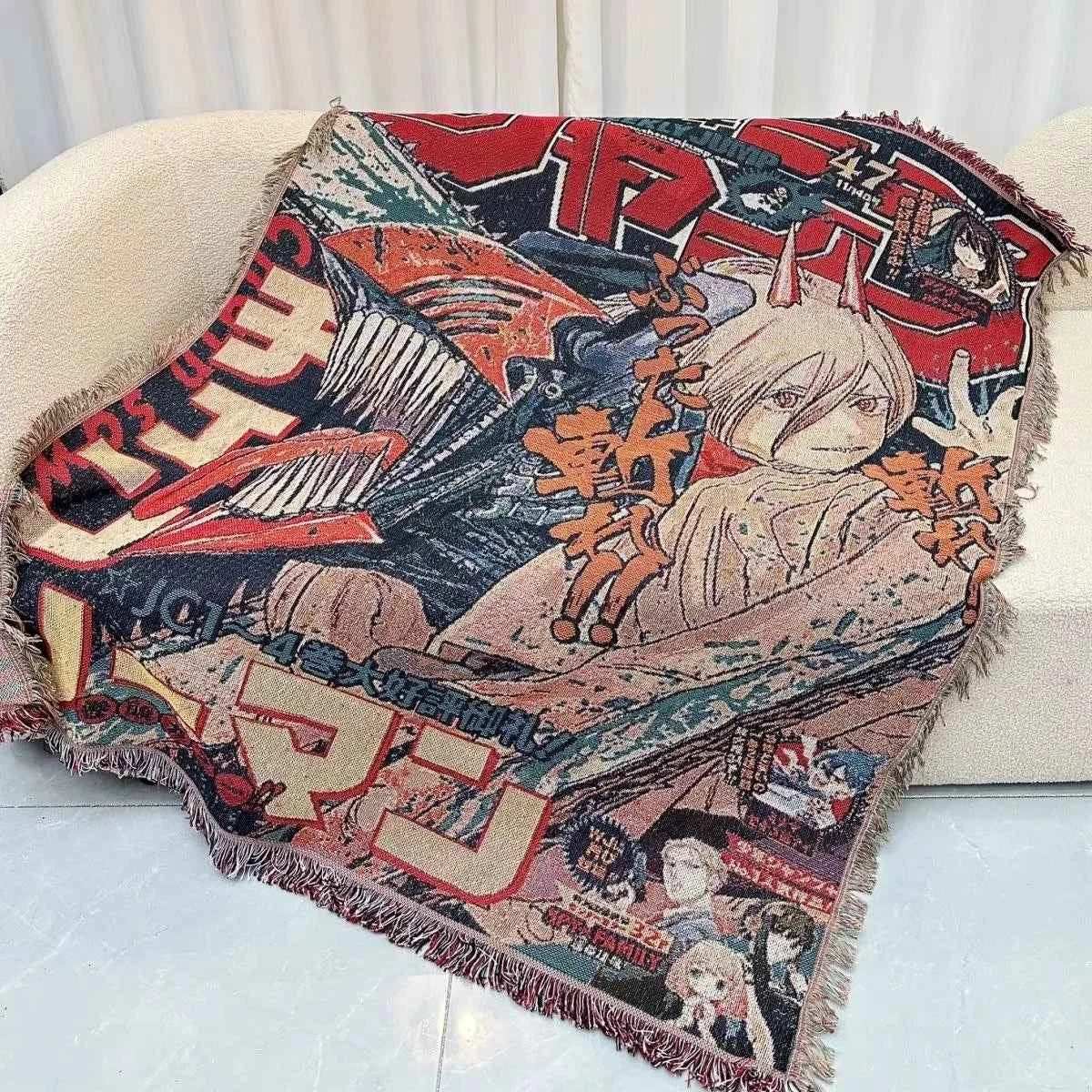 Anime Dragon Ball One Piece Cotton Thread Textile Blanket Casual Blanket Bedhead Blanket Decoration Sofa Cover Decorative Carpet