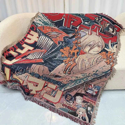 Anime Dragon Ball One Piece Cotton Thread Textile Blanket Casual Blanket Bedhead Blanket Decoration Sofa Cover Decorative Carpet