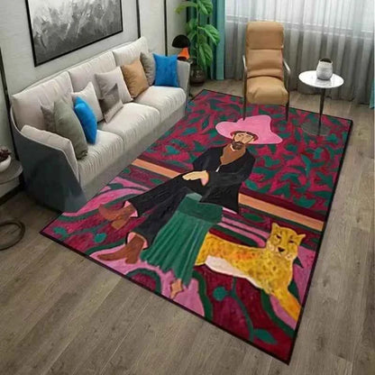 VIKAMA Art Retro Abstract Crystal Pile Carpet Living Room Bedroom Soft Comfortable Carpet Sofa Floor Mat Personalised Carpet