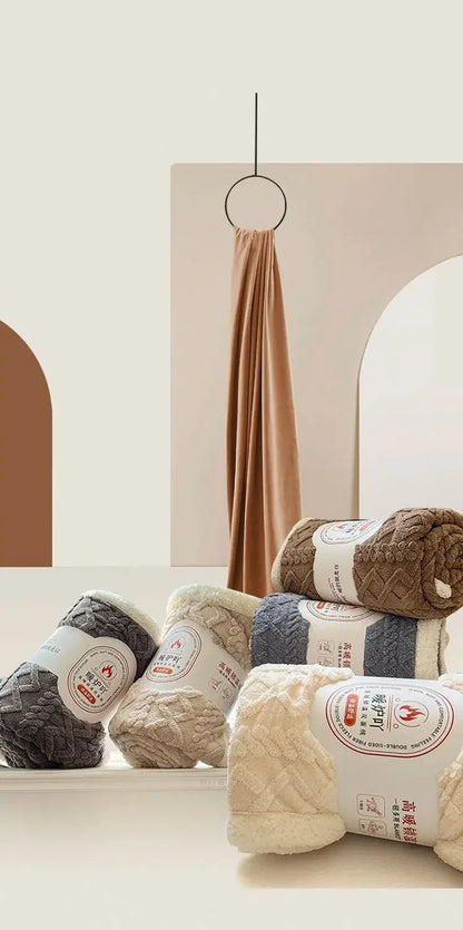 Tafu Flannel Double-layer Blanket Thick Sofa Office Nap Cover Blankets Student Dormitory Bed Sheets Air Conditioning Blankets