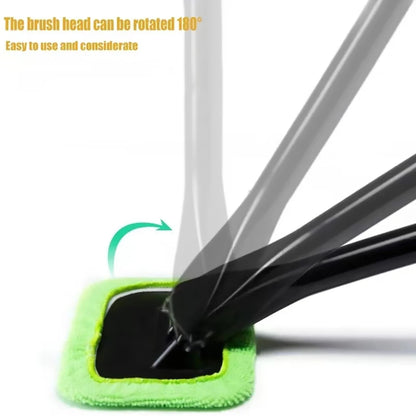Car Window Cleaner Brush Kit – Long Handle Windshield Interior Glass Wiper