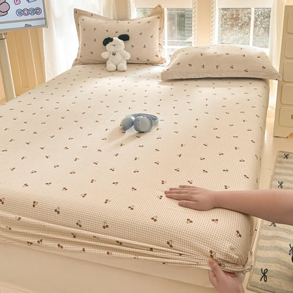 Fashion Flower Print Fitted Sheet, 100% Cotton