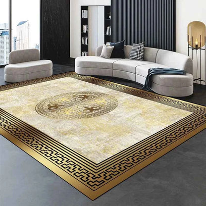 Modern Golden Luxury Carpet Large Living Room Decoration Home Rugs Non-slip Bedroom Mat Customizable Coffee Table Lounge Rugs