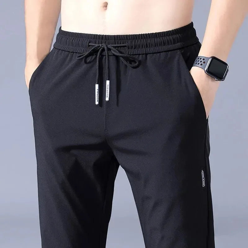 Men's Business Casual Straight Leg Sweatpants — Elastic Breathable Outdoor Pants