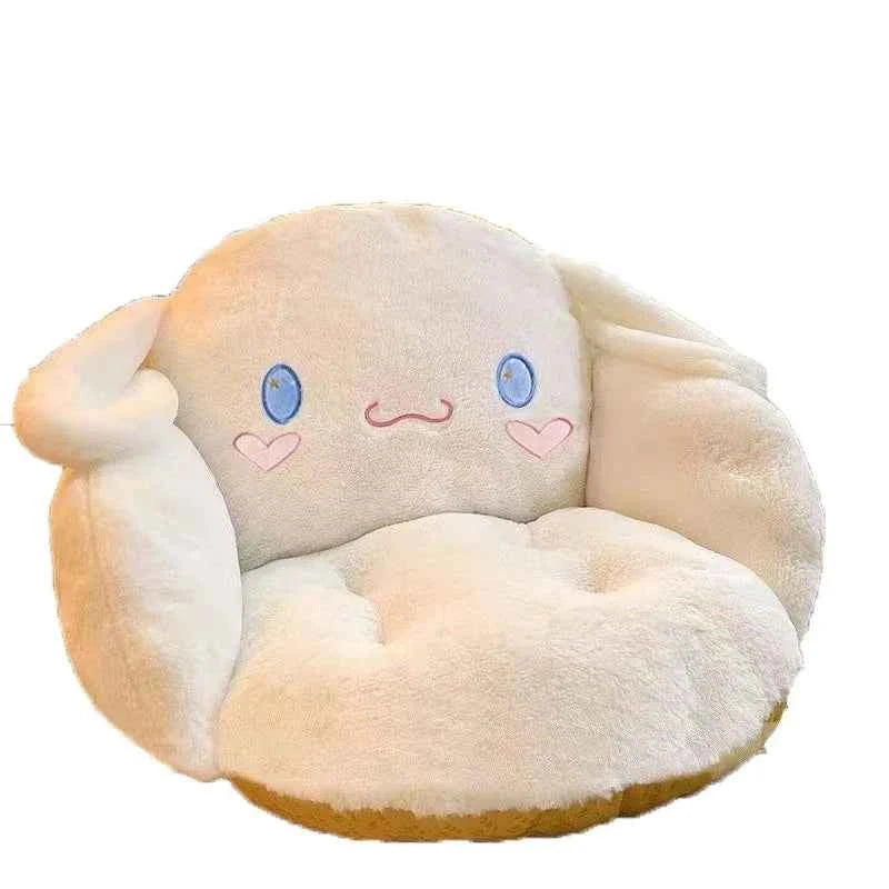 Kawaii Cinnamoroll Big Size Cute Plush Half Surrounded Black Kuromi Cushion Backrest Dormitory Office Non-Slip Chair Cushion
