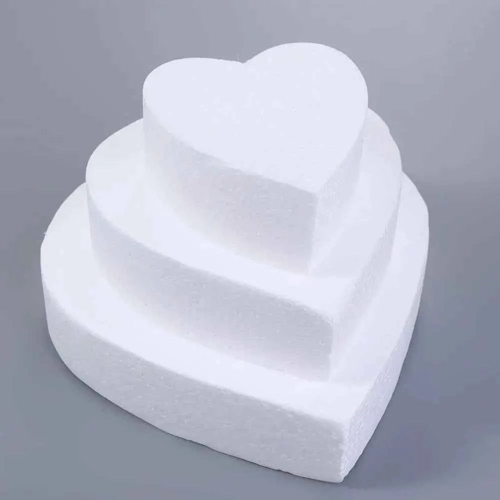 Wedding Decor Sugarcraft Kitchen Accessories Heart Shaped Styrofoam Cake Foam Mould Dummy Cake Model Practice Model DIY Model
