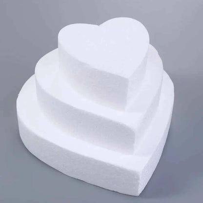 Wedding Decor Sugarcraft Kitchen Accessories Heart Shaped Styrofoam Cake Foam Mould Dummy Cake Model Practice Model DIY Model
