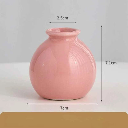 Creative Mini Vase with Highend Floral Arrangement Japanese Retro Ceramic Ornament Desktop Decoration