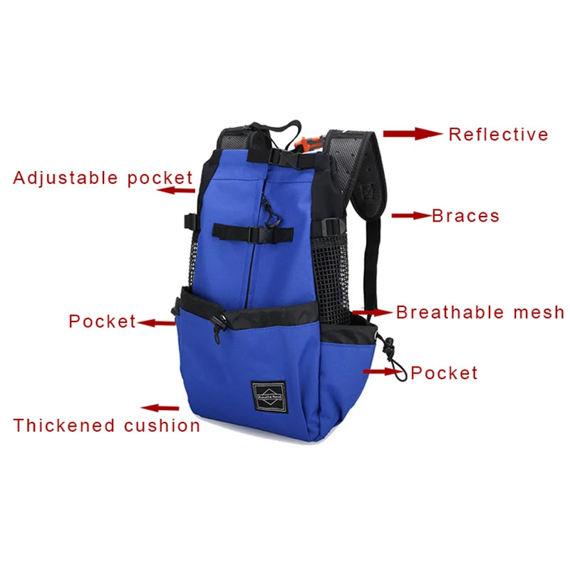 Breathable Nylon Dog Carrier Backpack — Outdoor Travel Bag for Small & Medium Dogs