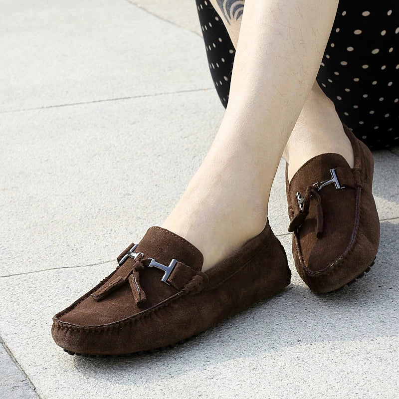 Men's Leather Loafers | Big Size Moccasins Comfy Slip-On Boat Shoes