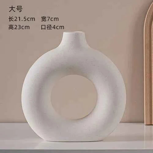 European Pink Ceramic Openwork Vase Flower Arrangement Plant Decoration Entrance Dining Table Vase Interior Ornaments Decoration