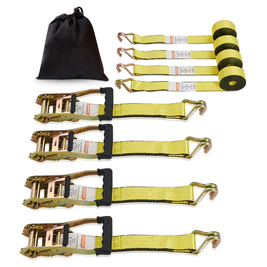 4pcs 2/4/8M Ratchet Strap Tie Down Cargo Belt with Metal Buckle Tensioner Strong Lashing for Luggage Car Motorcycle