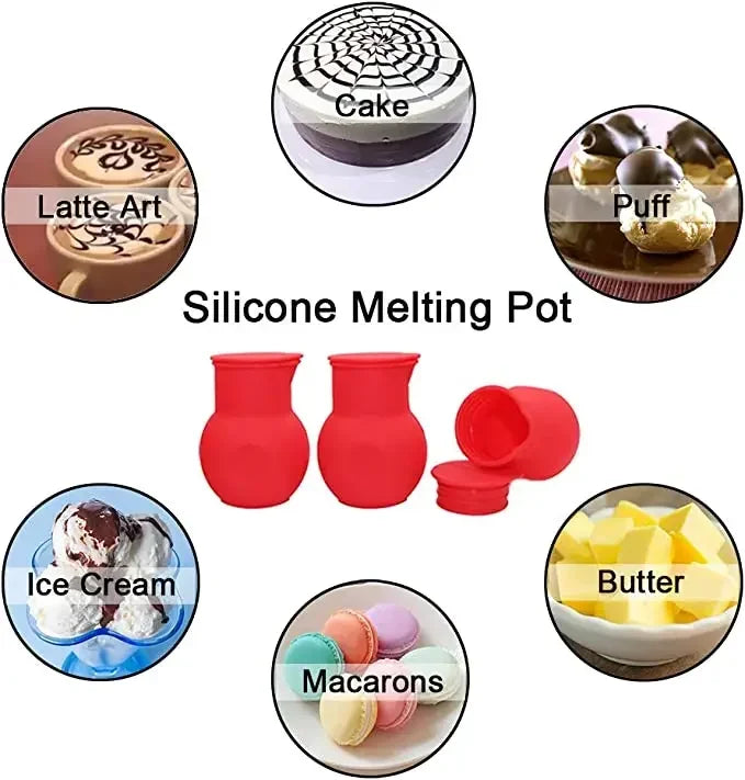 1pc Silicone Chocolate Melting Pot Butter Heat Milk Pourer Jug Butter Sauce Milk Baking Pouring Kettle Baking Tools