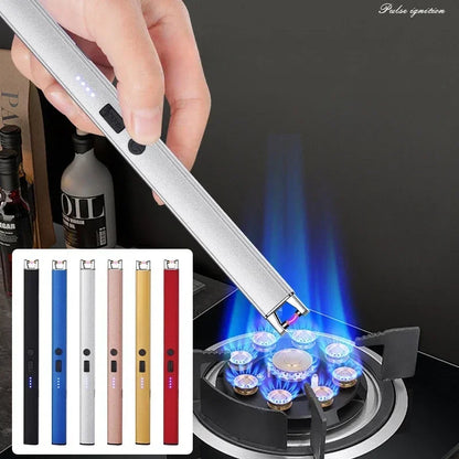 Windproof Pulse Arc Electronic Lighter – USB Rechargeable with Safety Lock & Battery Display