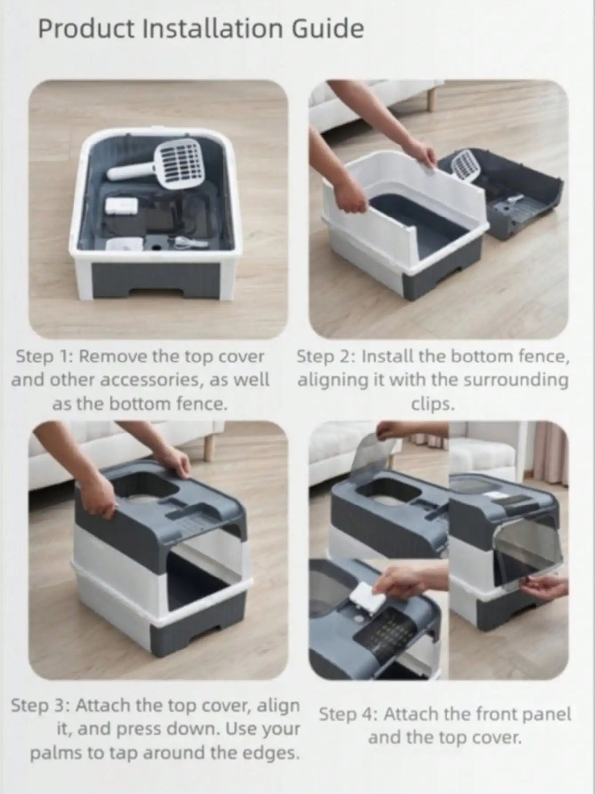Fully Enclosed Cat Litter Box, Top Entry & Drawer