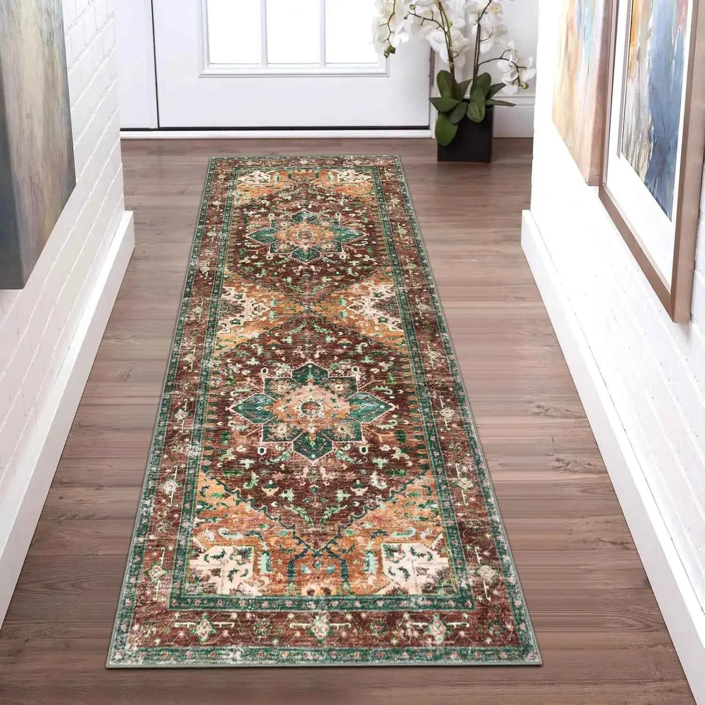 VIKAMA Hallway Runner Rugs Non Slip Machine Washable Carpet for Kitchen Entryway Living Bedroom Laundry Room Home Decoration