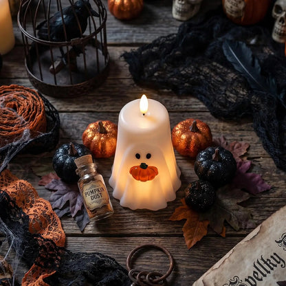 Halloween Ghost Flameless Candle Remote Battery Operated Candle