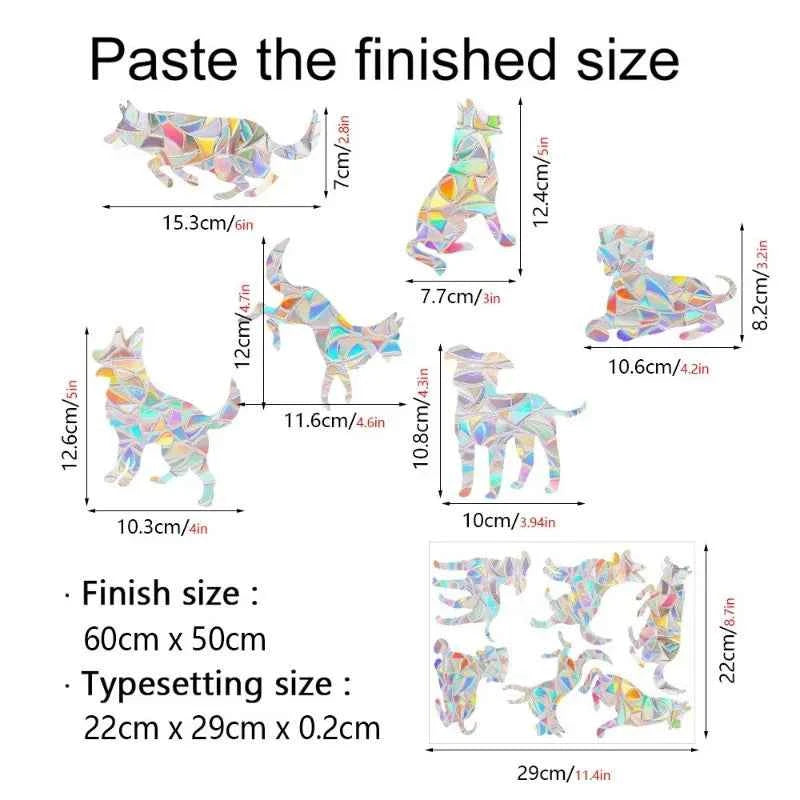 29 Stylels Rainbow Maker Sun Catcher Wall Stickers Cat Bird Star Mushroom Moon Sun DIY Window Glass Electrostatic Prisms Sticker