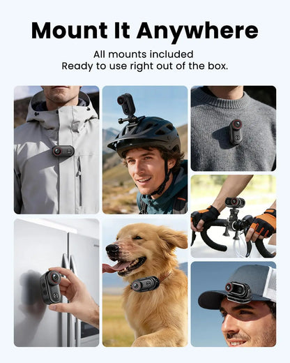 4K POV Body Camera – 1.47" Display, 150-Min Battery, WiFi, 64GB | Wearable Action Cam
