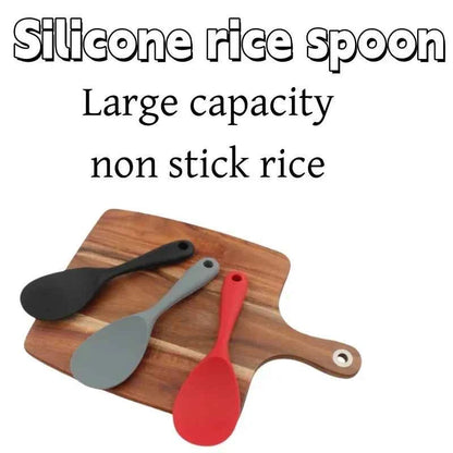 Hanging Silicone Rice Spoon Kitchen Ladle Non-stick Saucepan Electric Rice Cooker Cooking Scoop with Holes Household Items