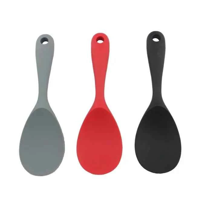 Hanging Silicone Rice Spoon Kitchen Ladle Non-stick Saucepan Electric Rice Cooker Cooking Scoop with Holes Household Items